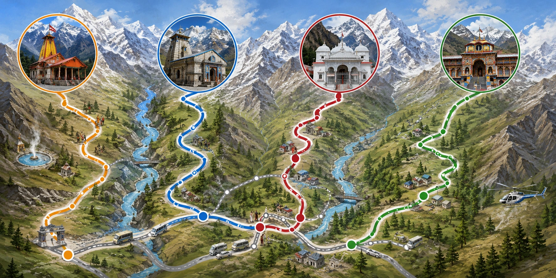 Chardham Yatra Route Map 